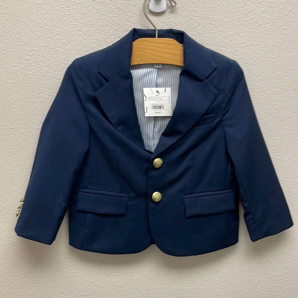 Janie and Jack Boys WOOL SUIT BLAZER | 2T | Navy